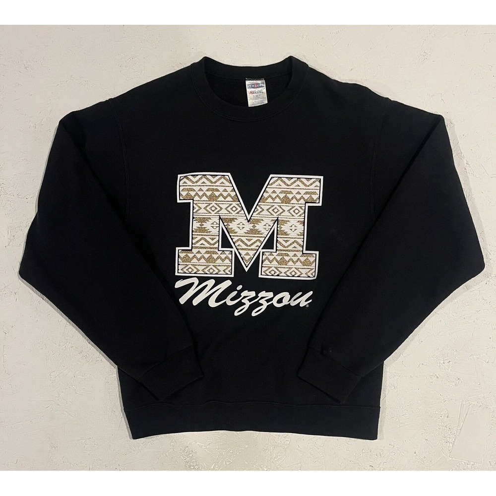 VTG Missouri University Mizzou Sweatshirt Womens‎ Small Black College Crewneck